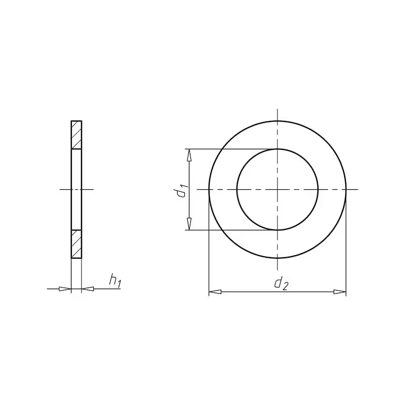 Standard M6x1.6mm flat washer
