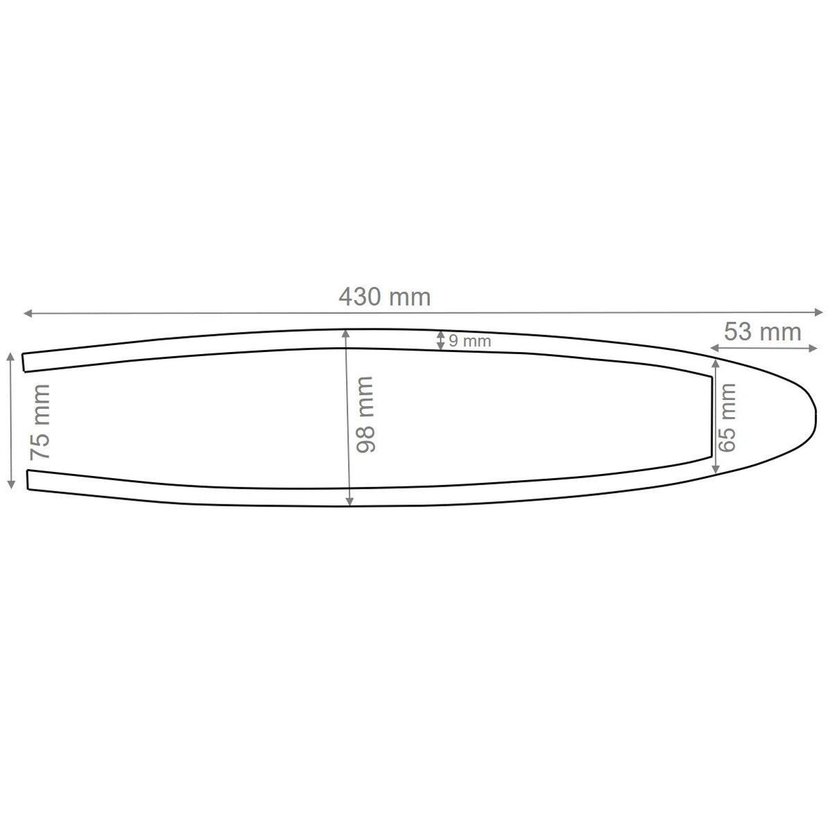 Horizontal stabilizer sealing, two seaters, TESA-Moll cut 9x4
